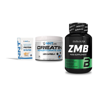 Einsteiger-Set: NNT Whey + NNT Creatin 1000 mg + BioTech ZMB – alle enthaltenen Artikel