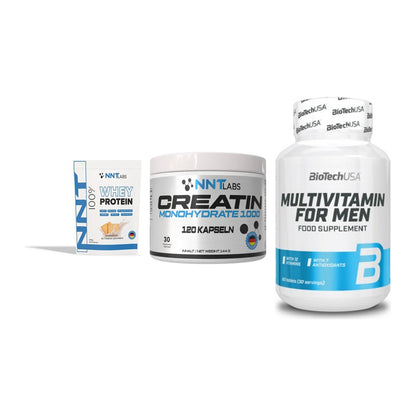 Einsteiger-Set: NNT Whey + NNT Creatin 1000 + BioTech Multivit – alle enthaltenen Artikel