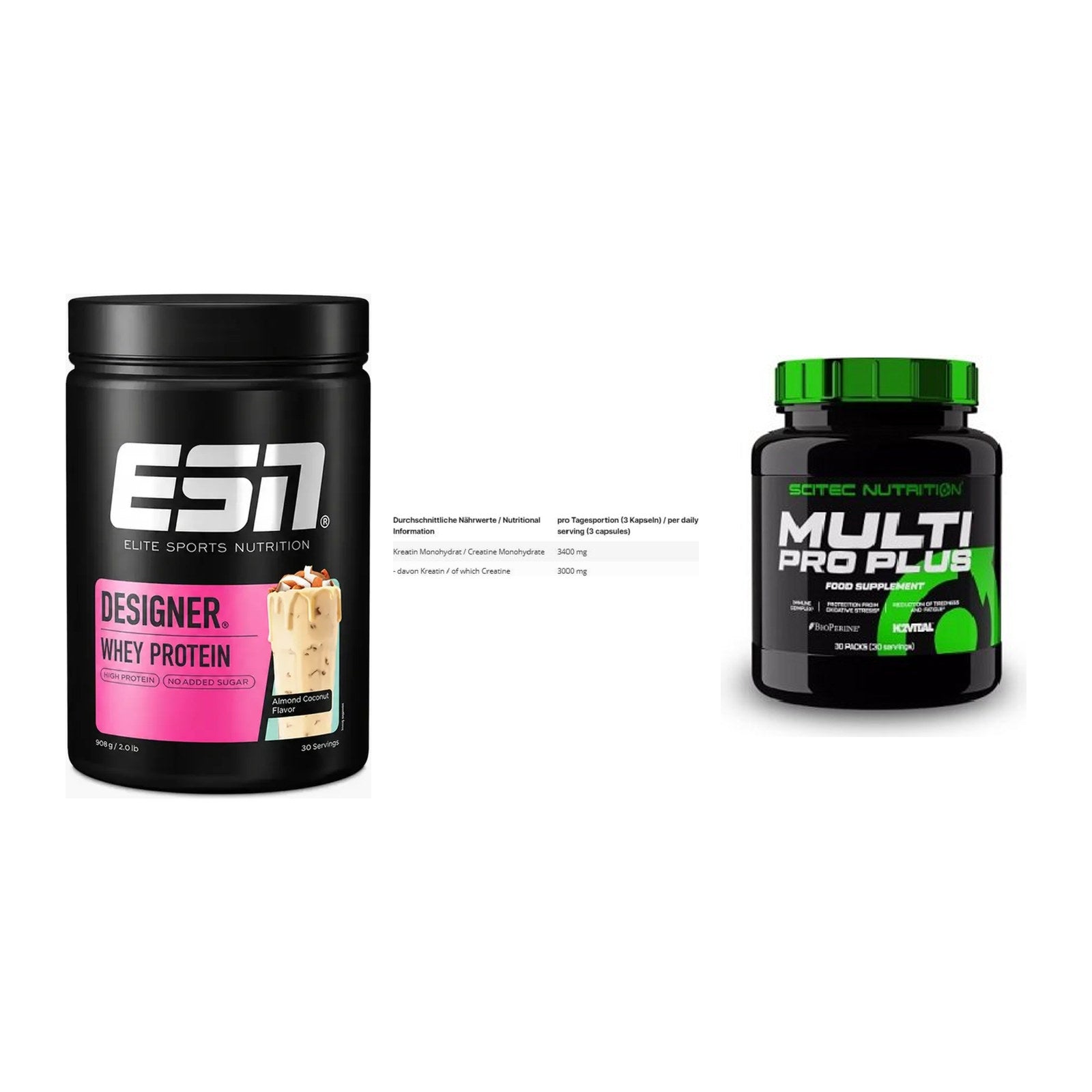 Einsteiger-Set: ESN Designer + INLEAD Creatine + Scitec Multi Pro – alle enthaltenen Artikel