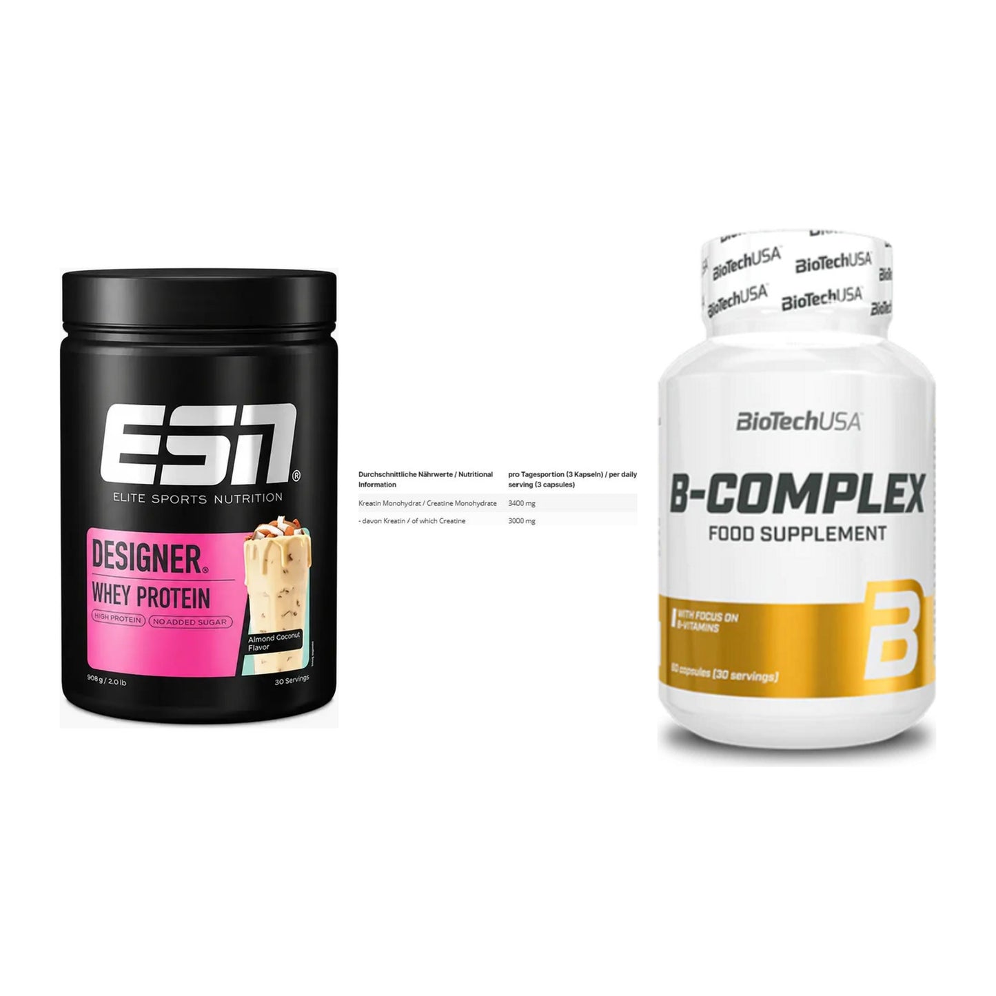 Einsteiger-Set: ESN Designer + INLEAD Creatine + BioTech B – alle enthaltenen Artikel