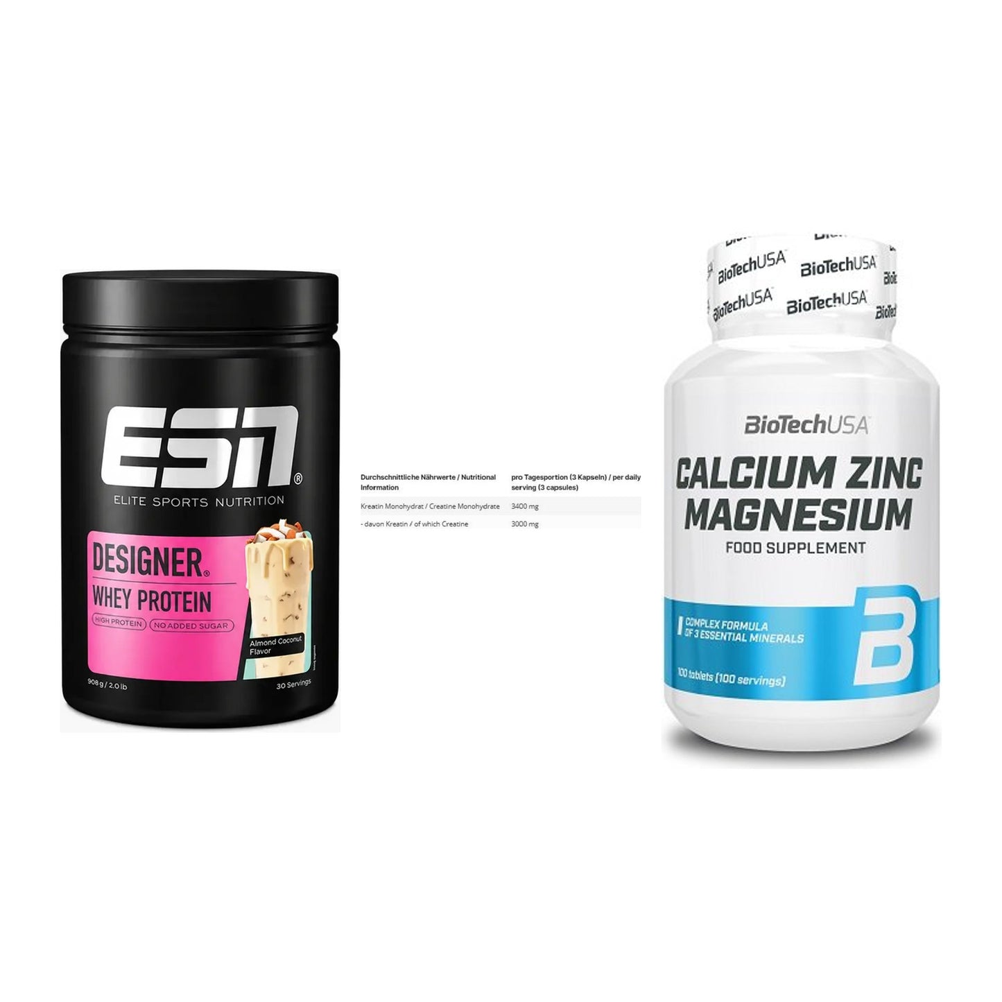Einsteiger-Set: ESN Designer + INLEAD Creatine + BioTech Calcium – alle enthaltenen Artikel