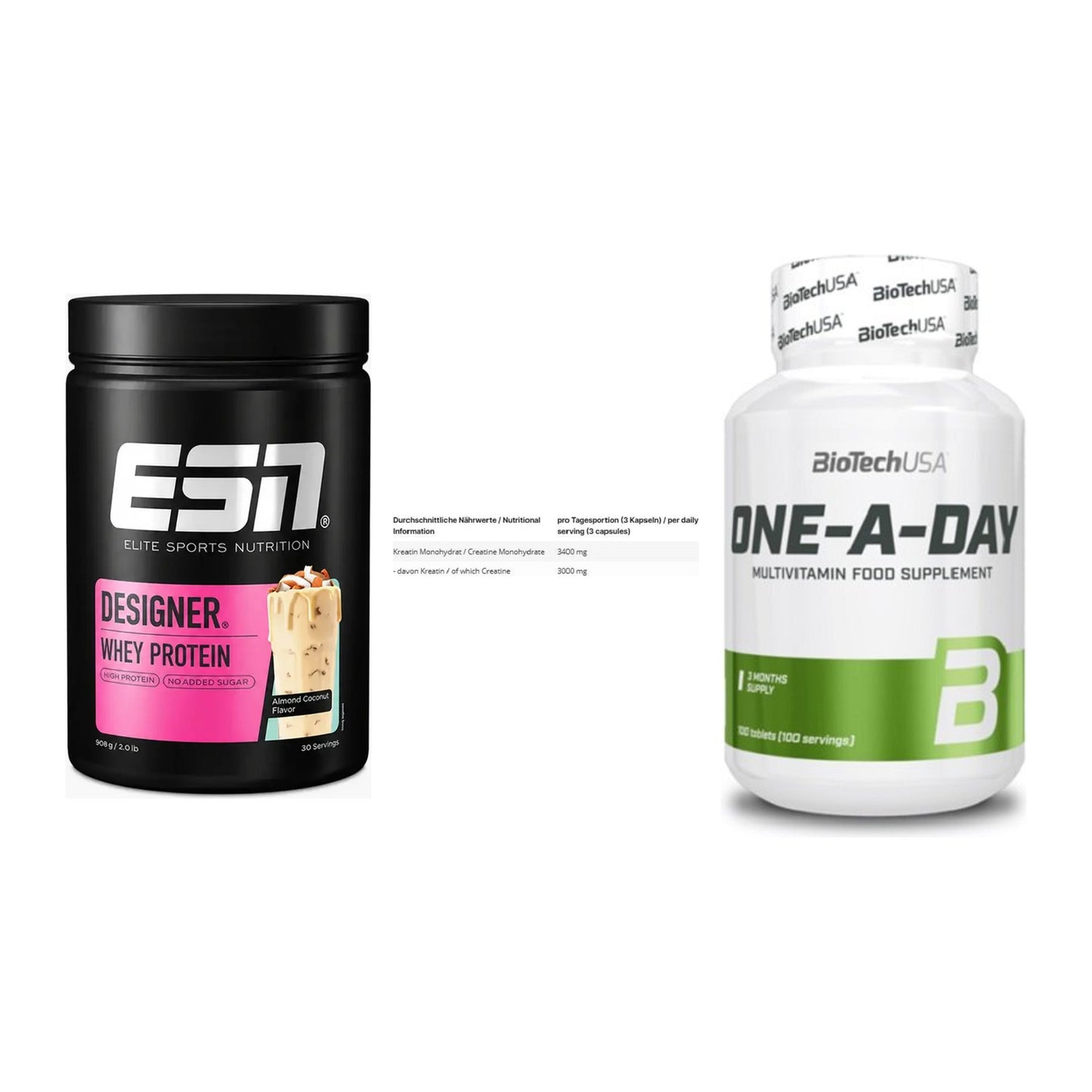 Einsteiger-Set: ESN Designer + INLEAD Creatine + BioTech One A – alle enthaltenen Artikel