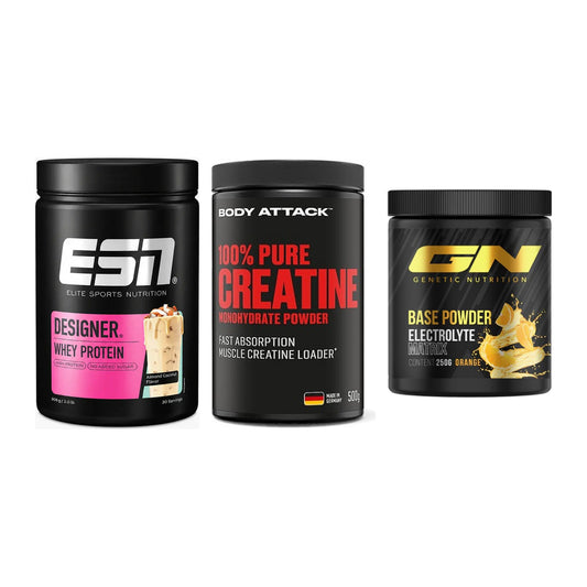 Einsteiger-Set: ESN Designer + Body Attack 100% + GN Base Powder – alle enthaltenen Artikel