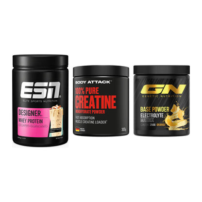Einsteiger-Set: ESN Designer + Body Attack 100% + GN Base Powder – alle enthaltenen Artikel
