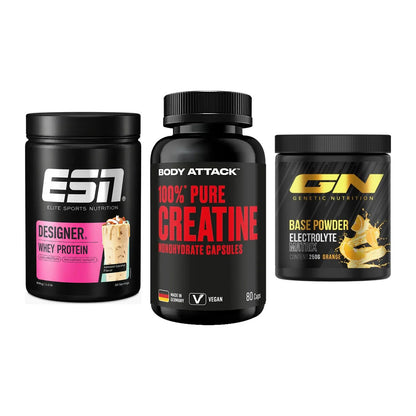 Einsteiger-Set: ESN Designer + Body Attack 100% + GN Base Powder – alle enthaltenen Artikel