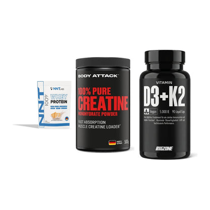 Einsteiger-Set: NNT Whey + Body Attack 100% + Big Zone Vitamin – alle enthaltenen Artikel