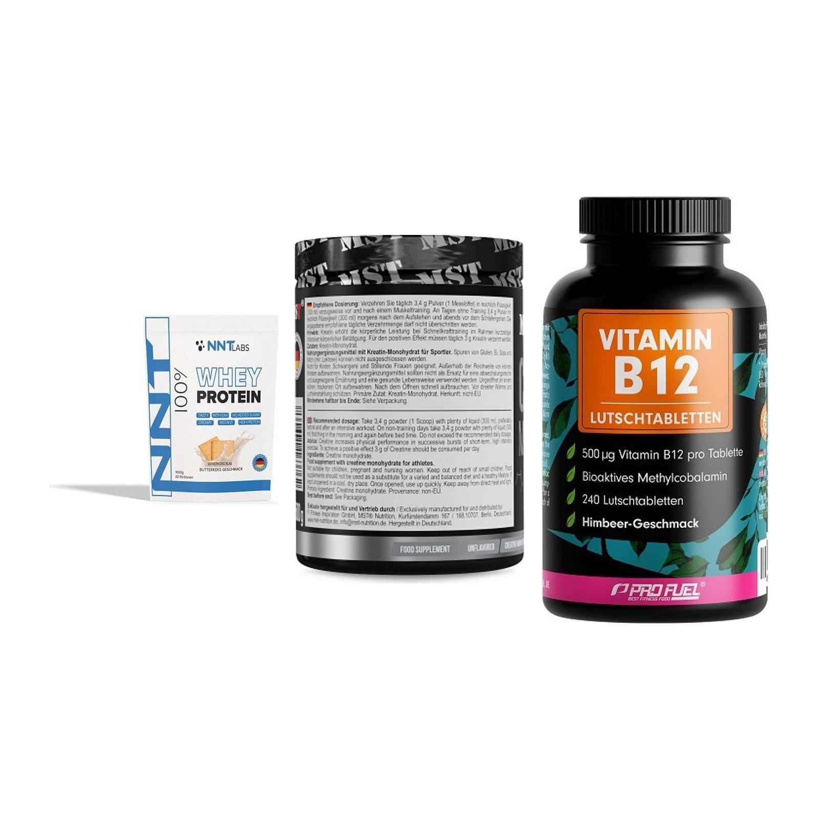 Einsteiger-Set: NNT Whey + MST Creatin + ProFuel Vitamin – alle enthaltenen Artikel