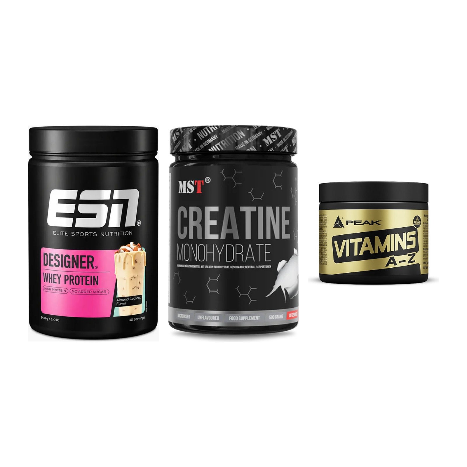 Einsteiger-Set: ESN Designer + MST Creatin + Peak Vitamin A-Z – alle enthaltenen Artikel