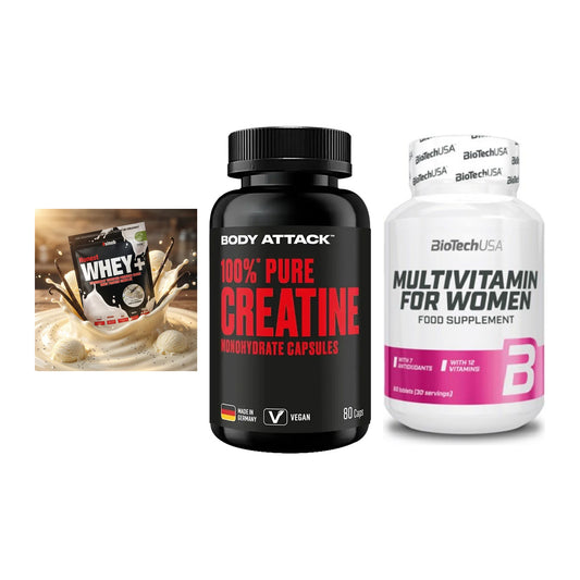 Einsteiger-Set: Sinob Honest + Body Attack 100% + BioTech Multivit – alle enthaltenen Artikel