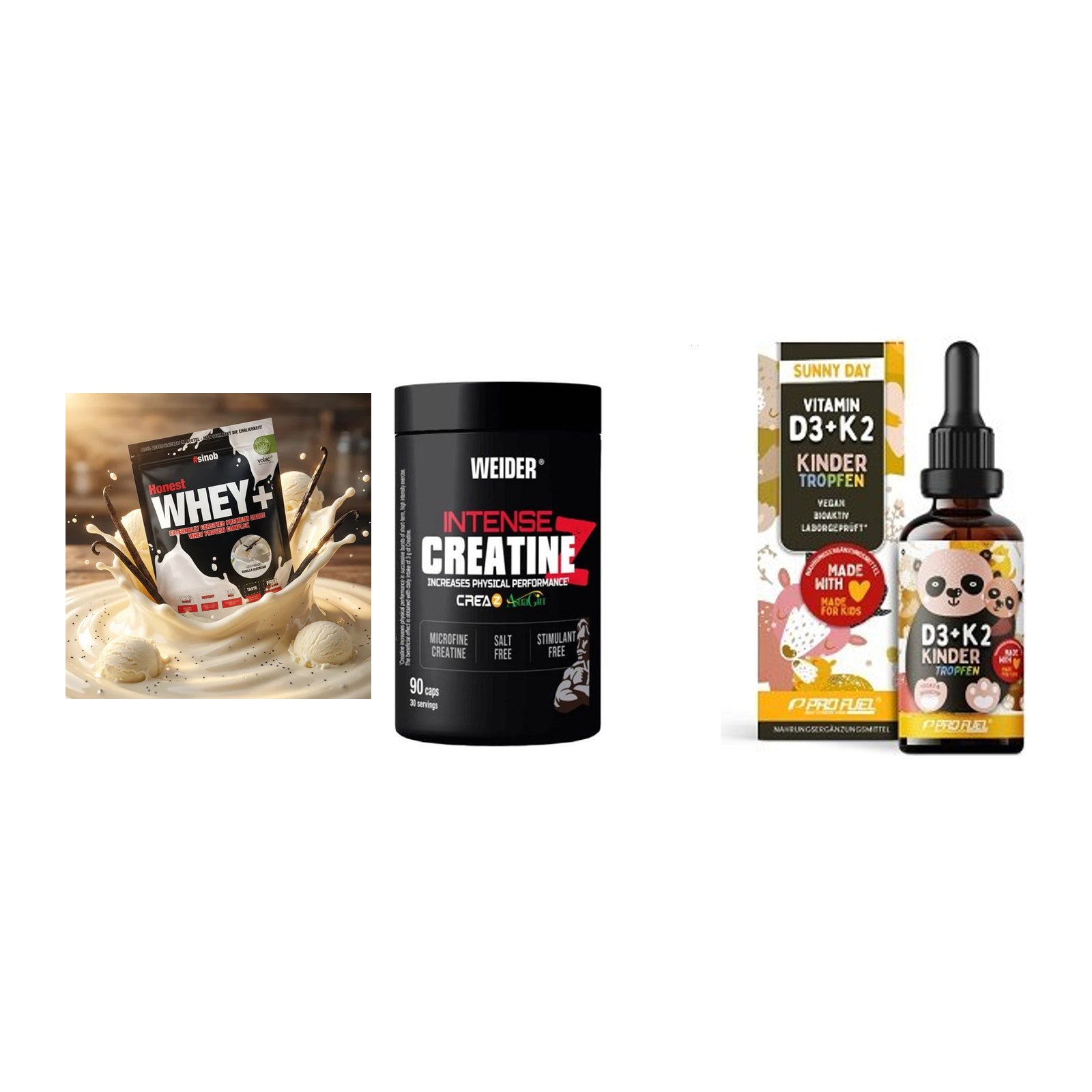 Einsteiger-Set: Sinob Honest + Weider Intense + ProFuel VITAMIN – alle enthaltenen Artikel
