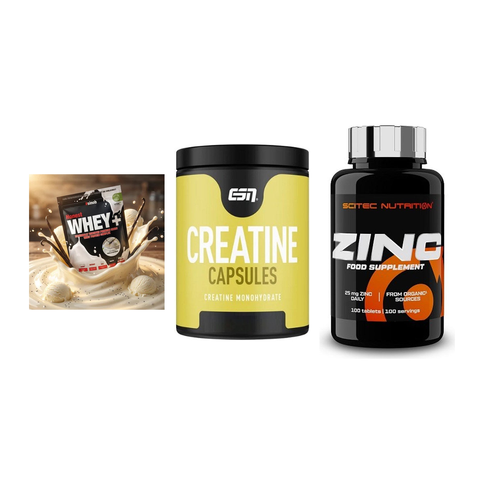 Einsteiger-Set: Sinob Honest + ESN Ultrapure + Scitec Zinc – alle enthaltenen Artikel