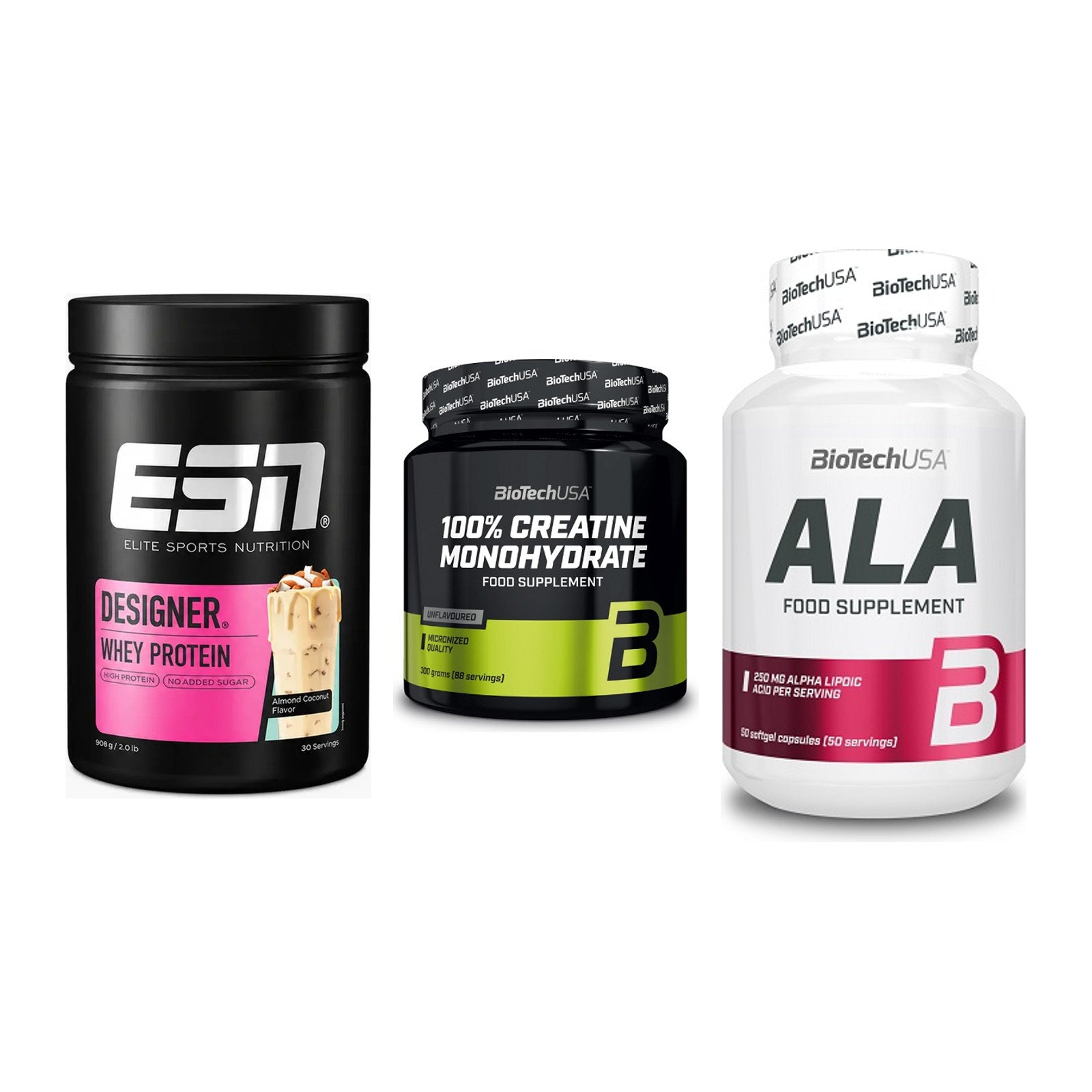 Einsteiger-Set: ESN Designer + BioTech Creatine + BioTech ALA – alle enthaltenen Artikel