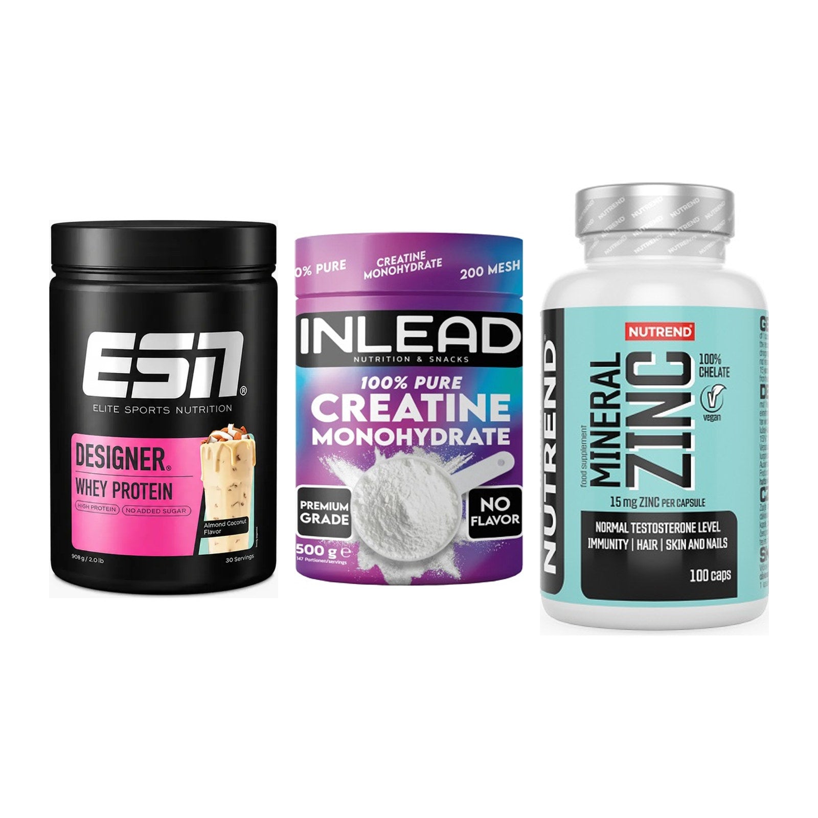 Einsteiger-Set: ESN Designer + INLEAD Creatine + Nutrend Zinc – alle enthaltenen Artikel