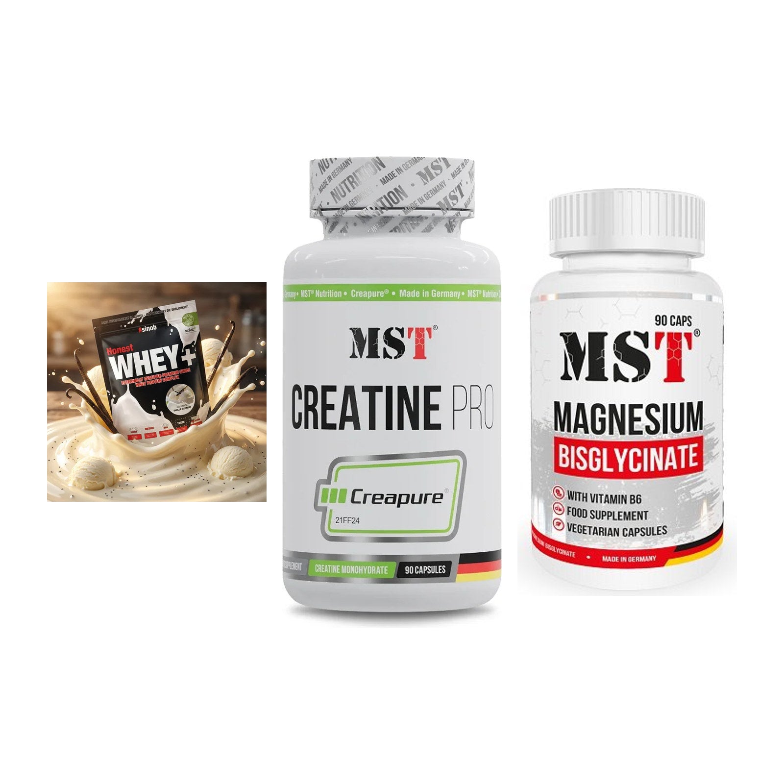 Einsteiger-Set: Sinob Honest + MST Creatine Pro + MST Magnesium – alle enthaltenen Artikel