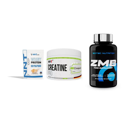 Einsteiger-Set: NNT Whey + MST Creatin Pro CREAPURE + Scitec ZMB – alle enthaltenen Artikel