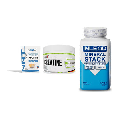 Einsteiger-Set: NNT Whey + MST Creatin Pro + INLEAD Mineral – alle enthaltenen Artikel