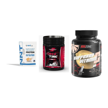 Einsteiger-Set: NNT Whey + CREASWISS + Big Zone Buffere – alle enthaltenen Artikel
