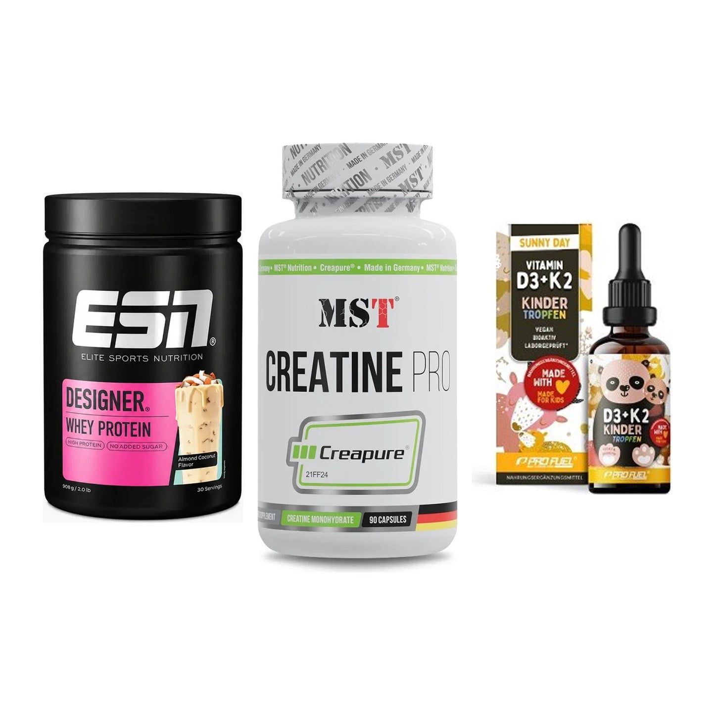Einsteiger-Set: ESN Designer + MST Creatine Pro + ProFuel VITAMIN – alle enthaltenen Artikel