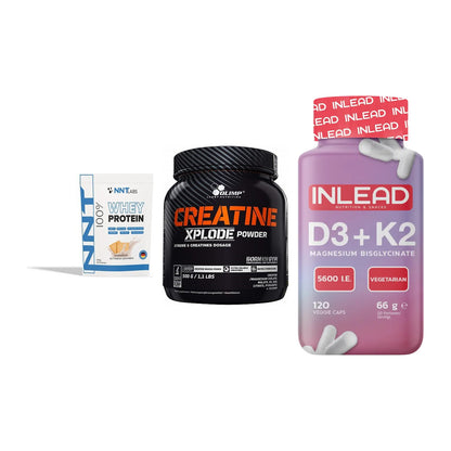 Einsteiger-Set: NNT Whey + Olimp Creatine + INLEAD Vitamin – alle enthaltenen Artikel