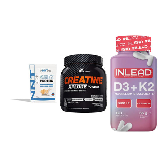 Einsteiger-Set: NNT Whey + Olimp Creatine + INLEAD Vitamin – alle enthaltenen Artikel