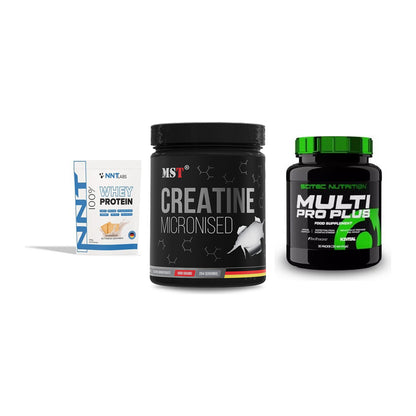 Einsteiger-Set: NNT Whey + MST Creatin + Scitec Multi Pro – alle enthaltenen Artikel
