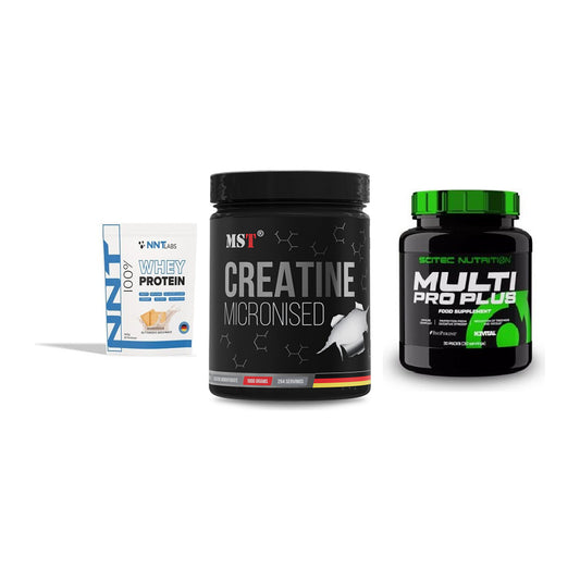 Einsteiger-Set: NNT Whey + MST Creatin + Scitec Multi Pro – alle enthaltenen Artikel