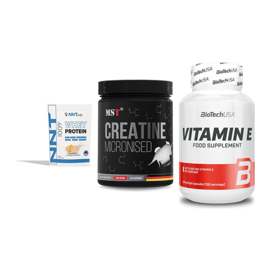 Einsteiger-Set: NNT Whey + MST Creatin + BioTech Vitamin – alle enthaltenen Artikel