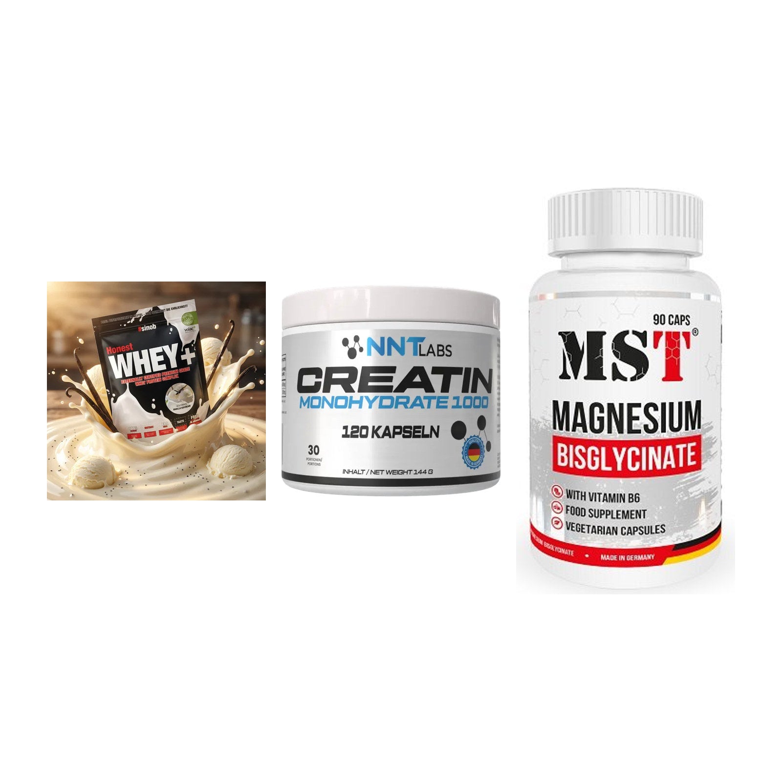 Einsteiger-Set: Sinob Honest + NNT Creatin 1000 + MST Magnesium – alle enthaltenen Artikel