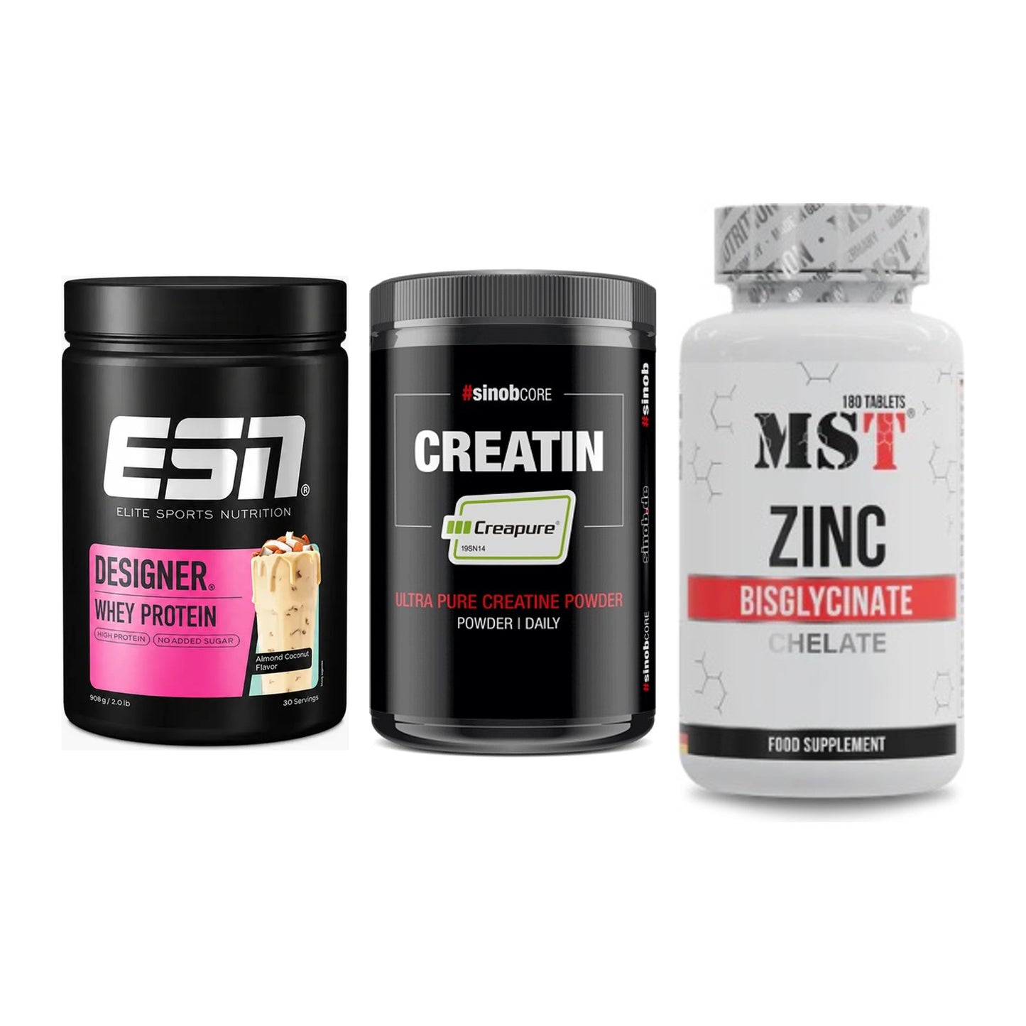 Einsteiger-Set: ESN Designer + Sinob Creatin + MST Zinc Chelate – alle enthaltenen Artikel