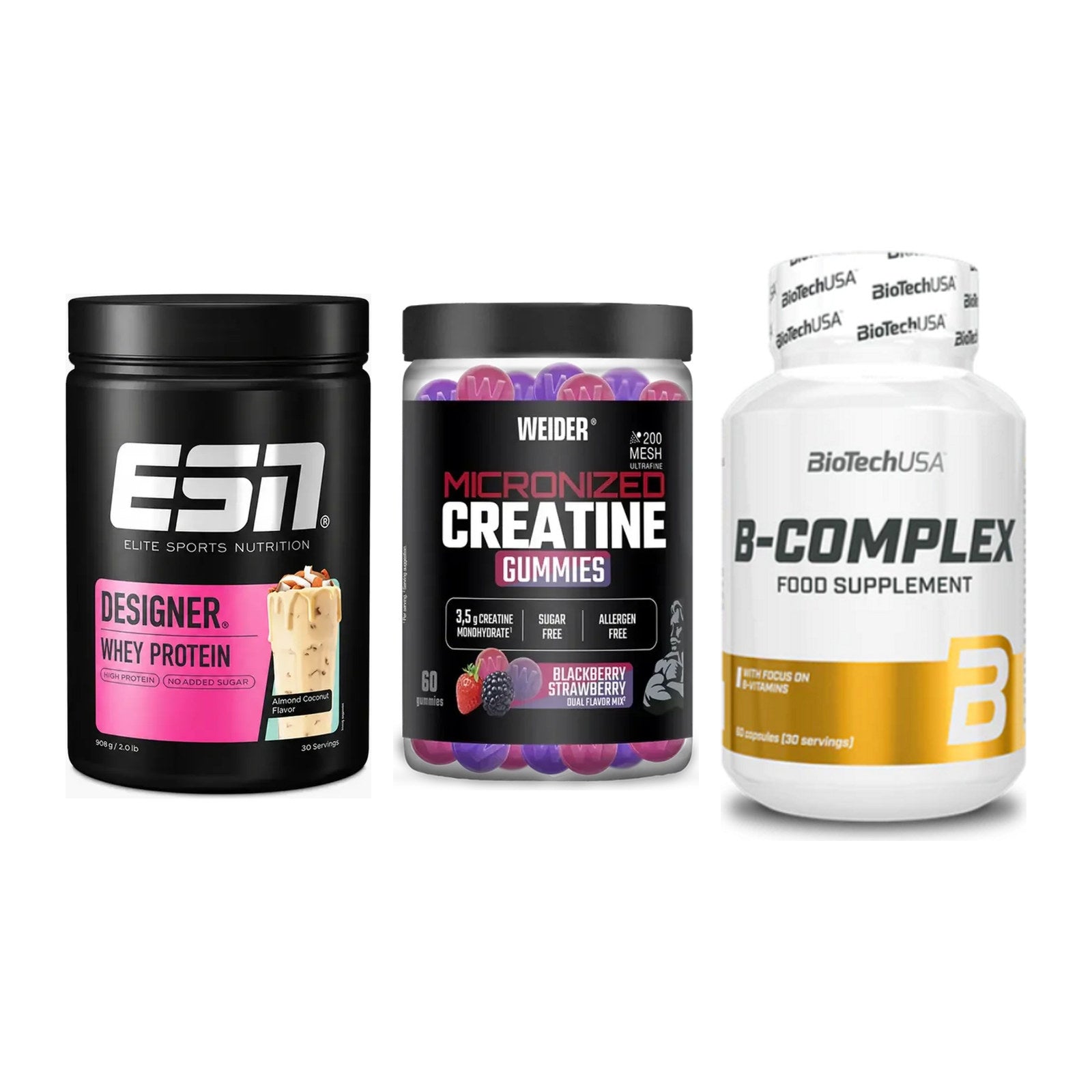Einsteiger-Set: ESN Designer + Weider Micronize + BioTech B – alle enthaltenen Artikel
