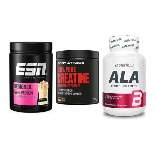 Einsteiger-Set: ESN Designer + Body Attack 100% + BioTech ALA – alle enthaltenen Artikel
