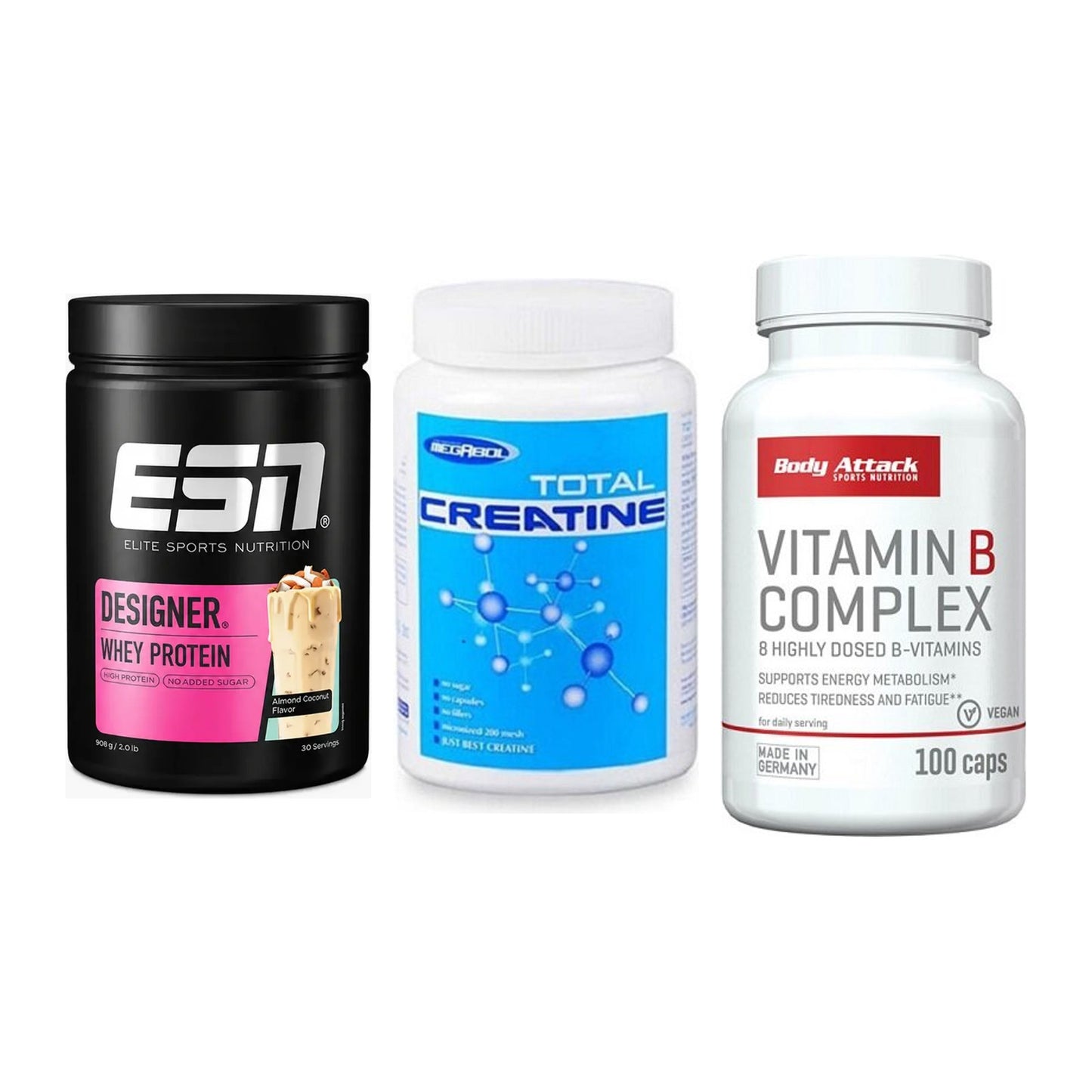 Einsteiger-Set: ESN Designer + Megabol Total + Body Attack – alle enthaltenen Artikel