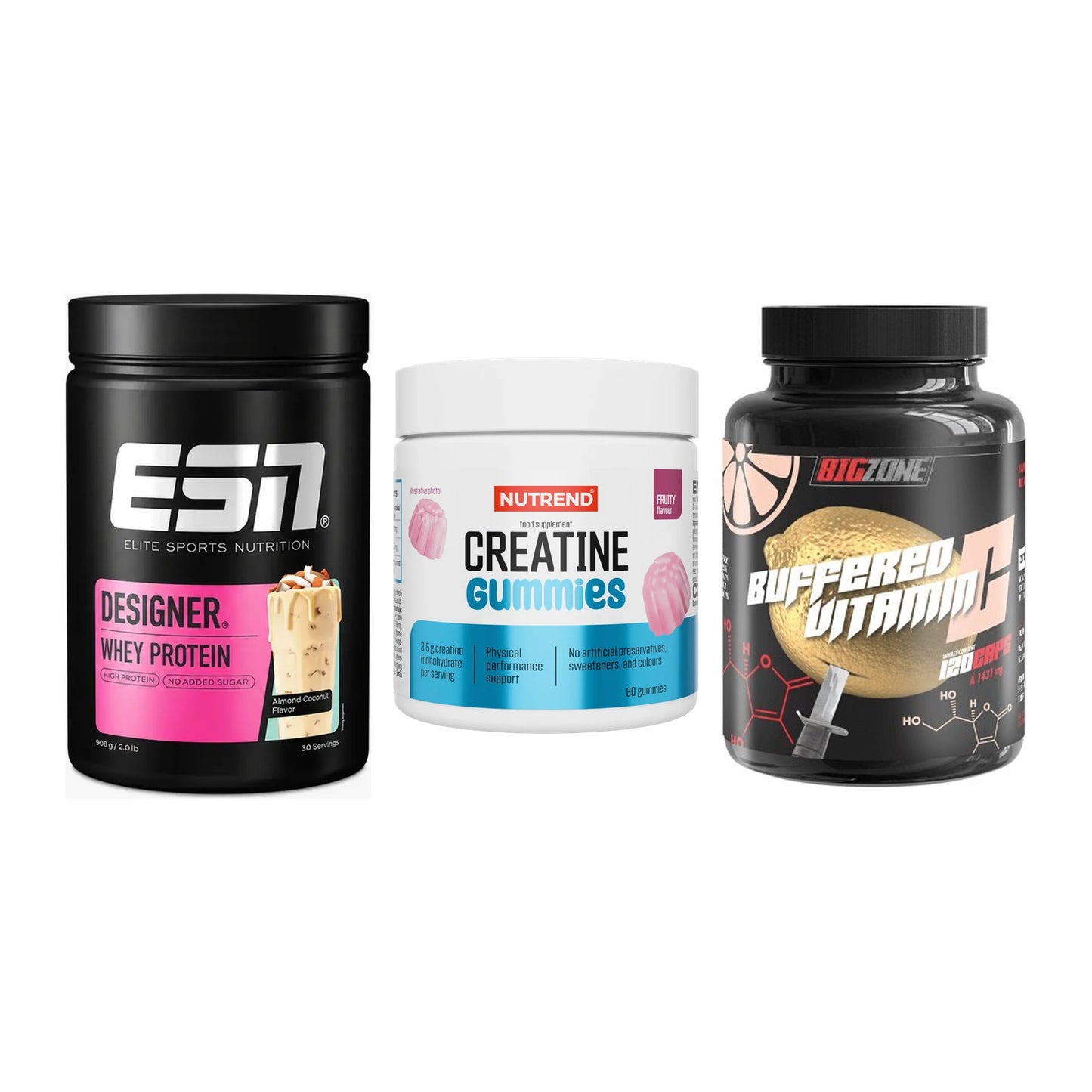 Einsteiger-Set: ESN Designer + Nutrend Creatine + Big Zone Buffere – alle enthaltenen Artikel