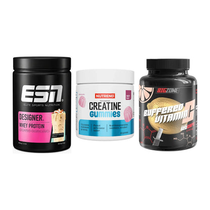 Einsteiger-Set: ESN Designer + Nutrend Creatine + Big Zone Buffere – alle enthaltenen Artikel