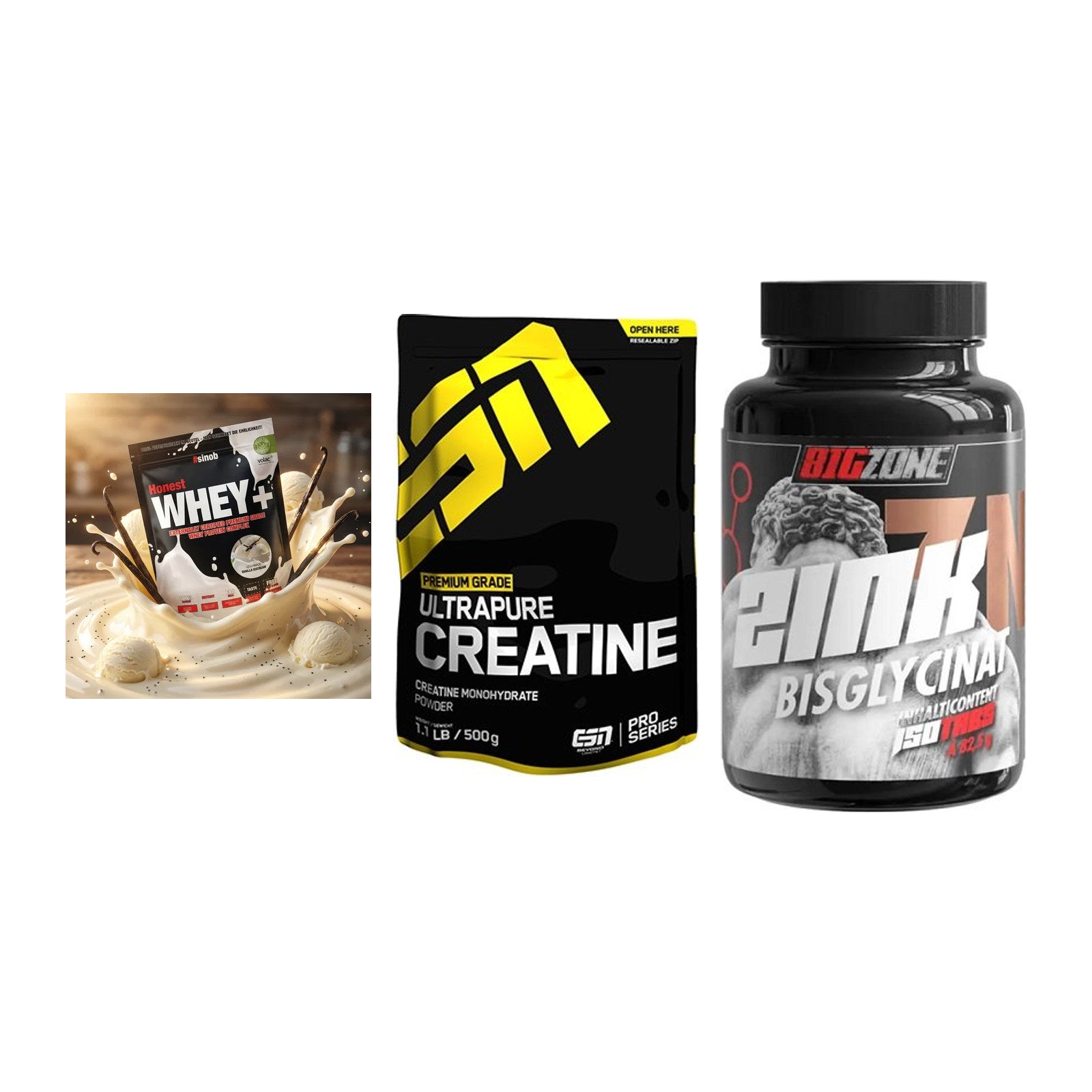 Einsteiger-Set: Sinob Honest + ESN Ultrapure + Big Zone Zink – alle enthaltenen Artikel