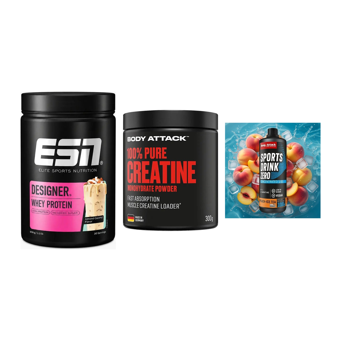 Einsteiger-Set: ESN Designer + Body Attack 100% + Body Attack – alle enthaltenen Artikel