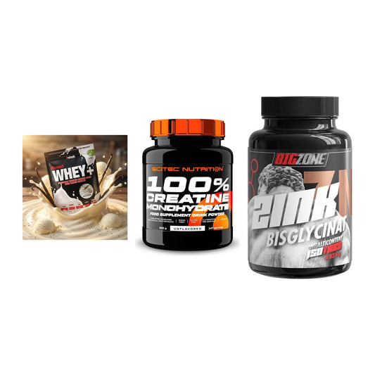 Einsteiger-Set: Sinob Honest + Scitec Creatine + Big Zone Zink – alle enthaltenen Artikel