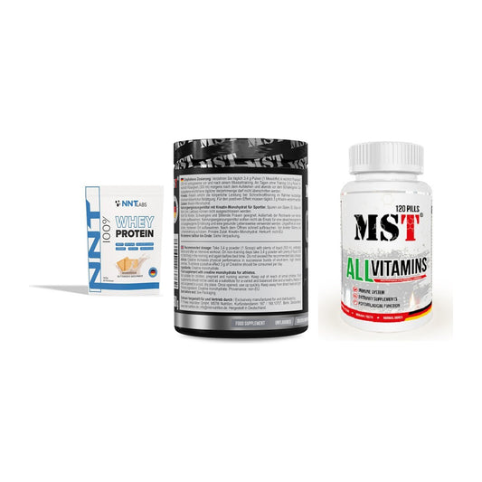 Einsteiger-Set: NNT Whey + MST Creatin + MST All Vitamins – alle enthaltenen Artikel