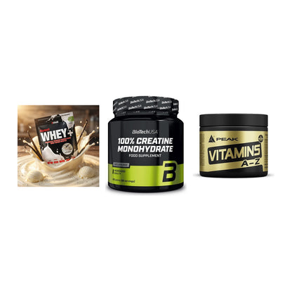 Einsteiger-Set: Sinob Honest + BioTech Creatine + Peak Vitamin A-Z – alle enthaltenen Artikel