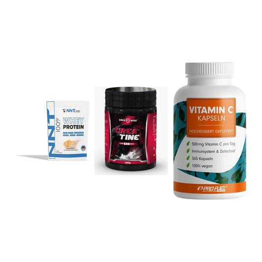 Einsteiger-Set: NNT Whey + CREASWISS + ProFuel Vitamin – alle enthaltenen Artikel