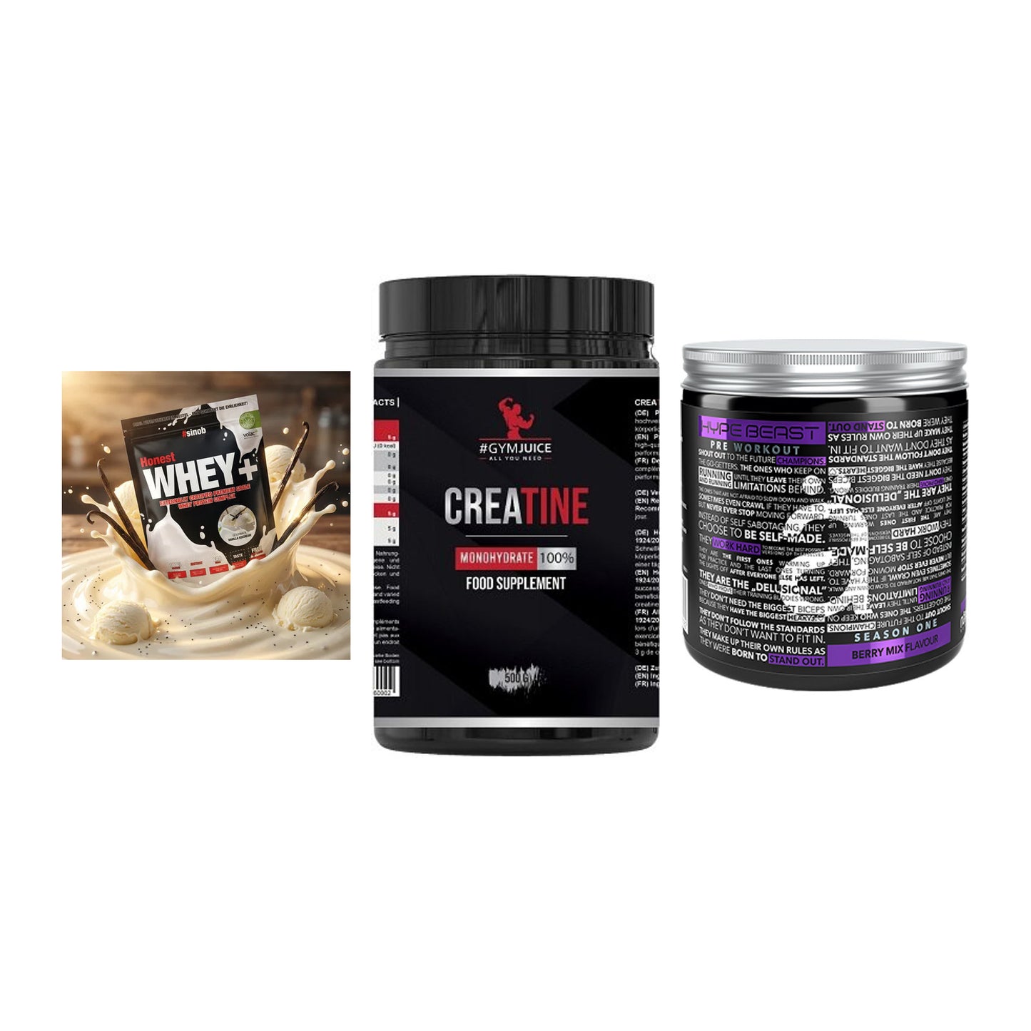 Einsteiger-Set: Sinob Honest + #GYMJUICE + Nanosupps Hype – alle enthaltenen Artikel