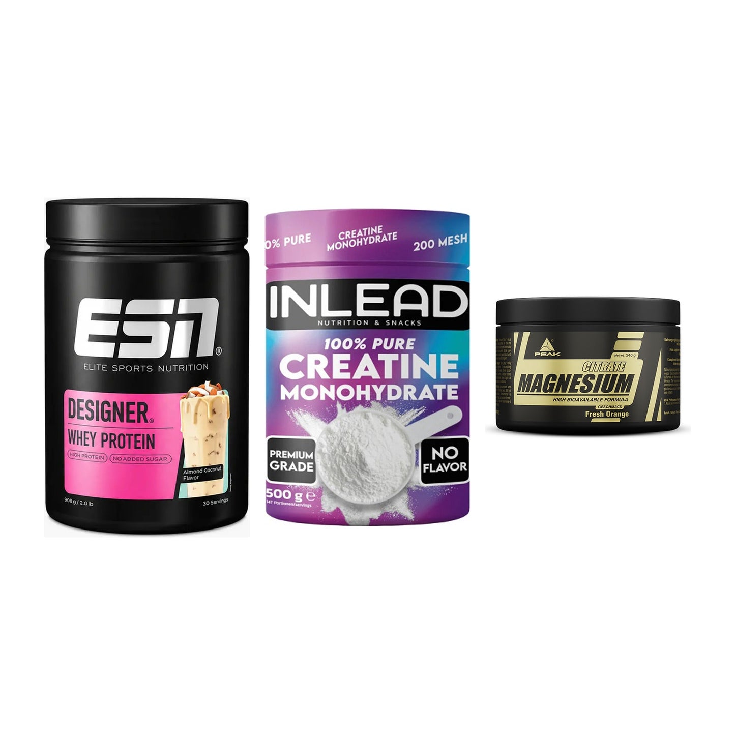 Einsteiger-Set: ESN Designer + INLEAD Creatine + Peak Magnesium – alle enthaltenen Artikel