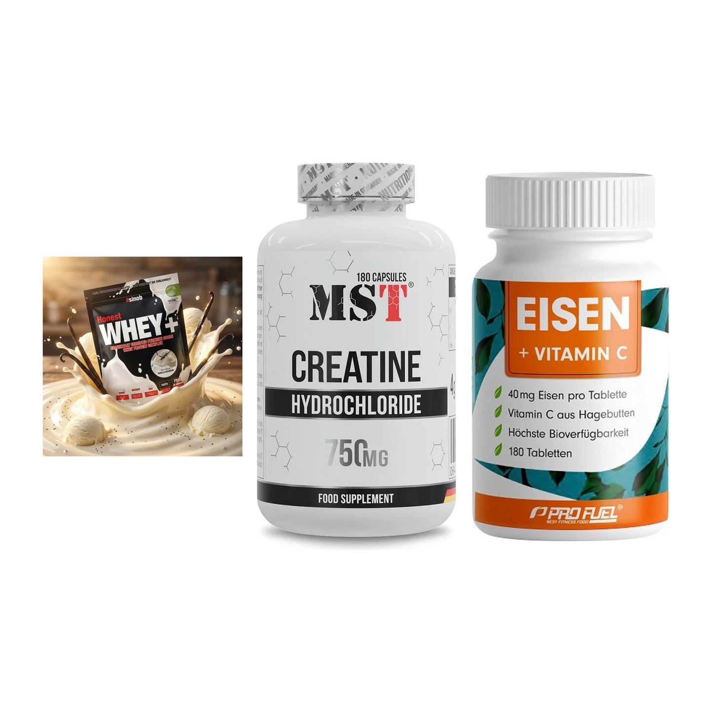 Einsteiger-Set: Sinob Honest + MST Creatine HCL + ProFuel EISEN – alle enthaltenen Artikel
