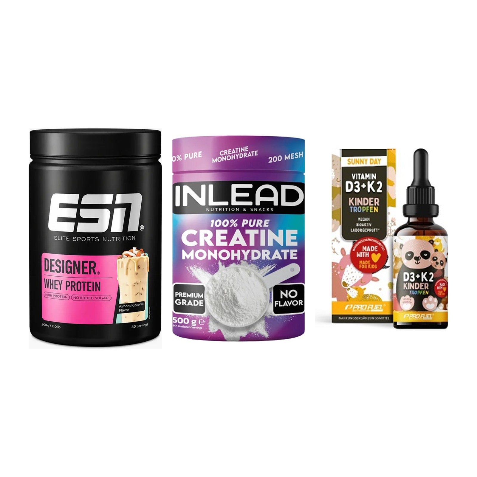 Einsteiger-Set: ESN Designer + INLEAD Creatine + ProFuel VITAMIN – alle enthaltenen Artikel