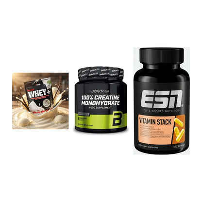 Einsteiger-Set: Sinob Honest + BioTech Creatine + ESN Vitamin – alle enthaltenen Artikel