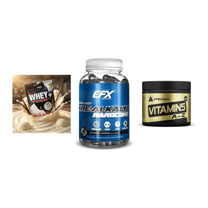 Einsteiger-Set: Sinob Honest + EFX Kre-Alkalyn + Peak Vitamin A-Z – alle enthaltenen Artikel