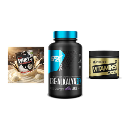 Einsteiger-Set: Sinob Honest + EFX Kre-Alkalyn + Peak Vitamin A-Z – alle enthaltenen Artikel