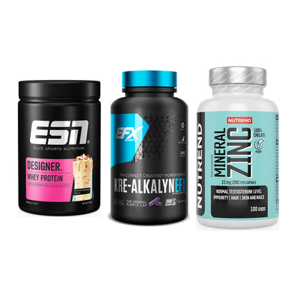 Einsteiger-Set: ESN Designer + EFX Kre-Alkalyn + Nutrend Zinc – alle enthaltenen Artikel