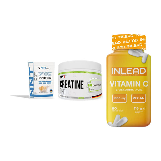Einsteiger-Set: NNT Whey + MST Creatin Pro CREAPURE + INLEAD Vitamin C – alle enthaltenen Artikel