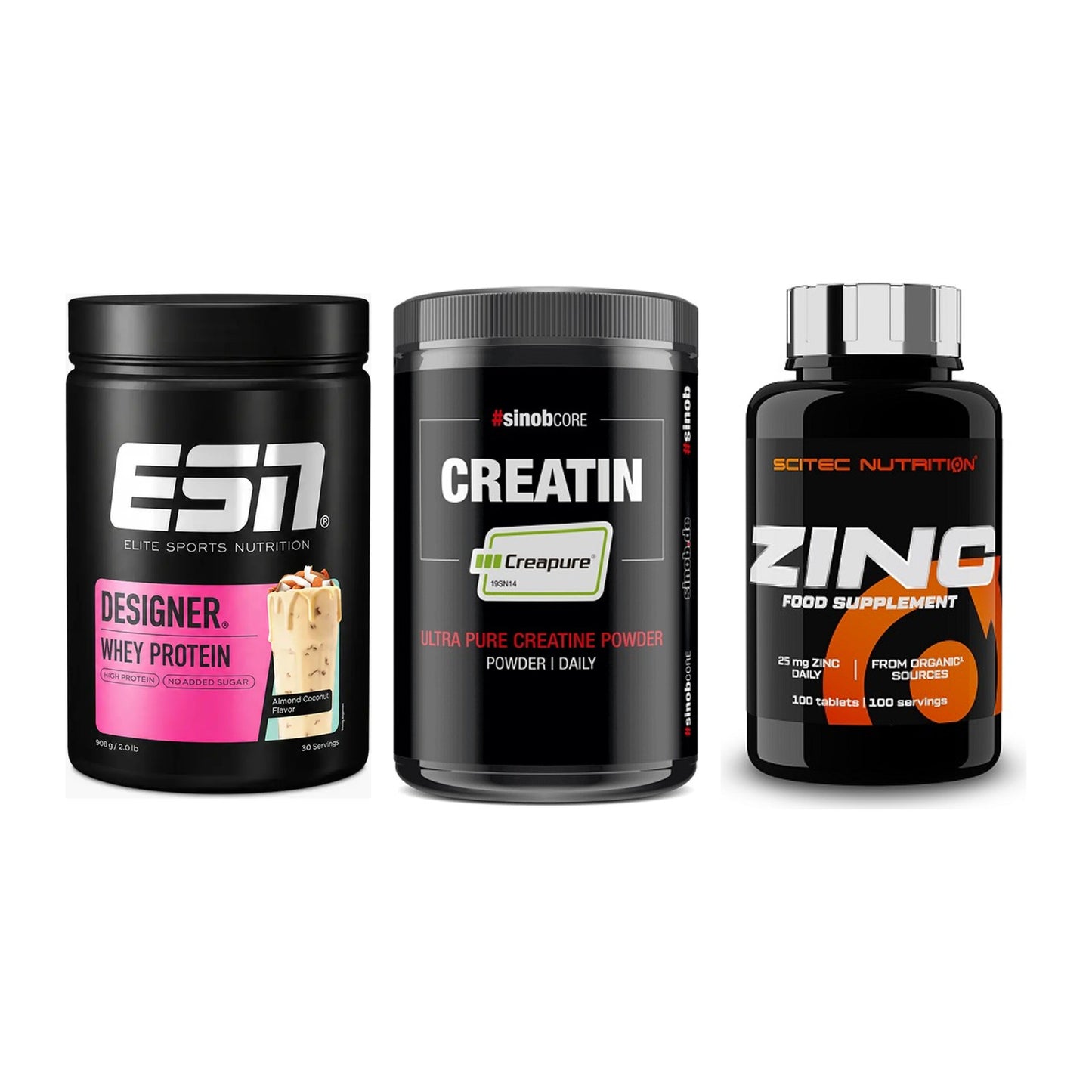 Einsteiger-Set: ESN Designer + Sinob Creatin + Scitec Zinc – alle enthaltenen Artikel